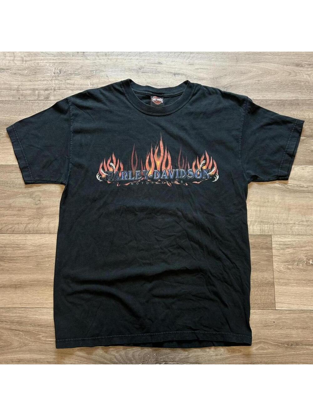 Sick Vintage Flaming Harley Davidson Graphic t shirt size L